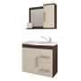 Imagem de Gabinete de Banheiro com Cuba e Espelheira Vix 65cm Cafe/Off White - MGM