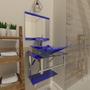 Imagem de Gabinete de vidro 45cm iq inox com cuba quadrada - azul escuro