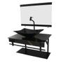 Imagem de Gabinete de vidro 60cm apx com cuba retangular mármore preto dourado