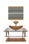 Imagem de Gabinete De Vidro 70 Cm Iq Inox Com Cuba Oval Dourado Real