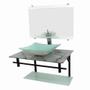 Imagem de Gabinete de vidro 70cm ap com cuba quadrada - mármore branco