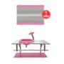 Imagem de Gabinete de vidro 90cm iq inox com cuba chapéu redonda - rosa