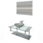 Imagem de Gabinete de vidro 90cm iq inox com cuba redonda - prata