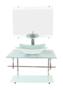 Imagem de Gabinete de vidro inox para banheiro 60cm retangular mármore branco