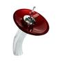 Imagem de Gabinete de vidro para banheiro 40cm com torneira cascata  vermelho cereja