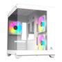 Imagem de Gabinete Gamer Acegeek Gimli, Rainbow, Mid-Tower, Lateral de Vidro, Com 3 Fans, Branco, AG-GIMLI-WH-3F