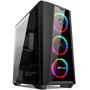 Imagem de Gabinete Gamer C3 Tech sem Fonte, Mid Tower, USB 3.0, Lateral em Acrílico, 3x Fans RGB, Preto  - MT-