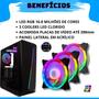 Imagem de Gabinete Gamer fans rgb iluminação frontal em RGB Gh200 Atx  3 coolers com LED colorido