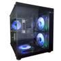 Gabinete Gamer Hayom GB1796 com 4 Fans RGB com Vidro Preto Imagem de Gabinete Gamer Hayom GB1796 com 4 Fans RGB com Vidro Preto