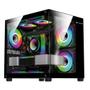 Gabinete Gamer Hayom GB1796 com 4 Fans RGB com Vidro Preto Imagem de Gabinete Gamer Hayom GB1796 com 4 Fans RGB com Vidro Preto