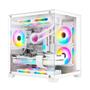 Imagem de Gabinete Gamer Hyrax HGB705, Mini Tower, Frontal e Lateral em Vidro, Sem FANs, Branco - HGB705W