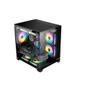 Imagem de Gabinete Gamer Hyrax HGB705, Mini Tower, M-ATX, Frontal e Lateral em Vidro Temperado, Sem FANs, Preto - HGB705B