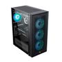 Imagem de Gabinete gamer neologic guardian, vidro temperado, com 3 fans rainbow, preto - nlgrdn