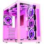 Imagem de Gabinete Gamer Rise Mode Galaxy Glass Sound, Mid Tower, RGB, LED, Lateral e Frontal em Vidro Temperado, Sem Fans, Rosa - RM-GA-GGS-PK