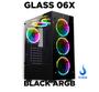 Imagem de Gabinete gamer rise mode glass 06x, mid tower, lateral em vidro fume e frontal em vidro temperado, preto - rm-ca-06x-fb