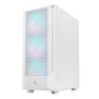 Imagem de Gabinete Gamer Rise Mode Wave White, Mid Tower, Lateral em Vidro Fumê, ARGB, ATX, 3 Cooler Fan ARGB, Preto - RM-WA-FW-ARGB