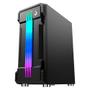 Imagem de Gabinete Gamer Rise Mode Zeus Glass 01, Mid Tower, Led Frontal customizável, Lateral em Vidro, Sem FANs, Preto - RM-CA-ZE-01-FB