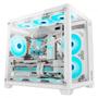 Imagem de Gabinete Liketec Cube Kirra Snow RGB 4X Fan 240m Vidro Temperado Micro ATX - Branco