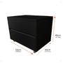 Imagem de Gabinete Organizador 2 Gavetas Para Banheiro Decorativo Com Rodinhas Em Gel 50x40x40cm Preto