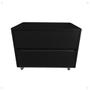 Imagem de Gabinete Organizador 2 Gavetas Para Banheiro Decorativo Com Rodinhas Em Gel 50x40x40cm Preto