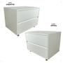 Imagem de Gabinete Organizador 2 Gavetas Para Banheiro Decorativo Com Rodinhas Em Gel 80x40x30cm