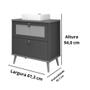 Imagem de Gabinete Para Banheiro 60 Cm 100% Mdf 1 Gaveta 1 Porta Basculante Veneto Mgm Móveis Cappuccino/Freijo