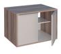 Imagem de Gabinete Para Banheiro ARA 100% MDF Com Gaveta Dupla Com Divisor de Objetos Puxadores em Alumínio Cor Nude/Tamarindo
