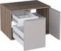 Imagem de Gabinete Para Banheiro ARA 100% MDF Com Gaveta Dupla Com Divisor de Objetos Puxadores em Alumínio Cor Nude/Tamarindo