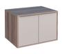 Imagem de Gabinete Para Banheiro ARA 100% MDF Com Gaveta Dupla Com Divisor de Objetos Puxadores em Alumínio Cor Nude/Tamarindo