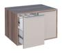 Imagem de Gabinete Para Banheiro ARA 100% MDF Com Gaveta Dupla Com Divisor de Objetos Puxadores em Alumínio Cor Nude/Tamarindo