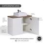 Imagem de Gabinete para Banheiro com Cuba 80cm Mdf Nogal com Branco Paris - On Móveis