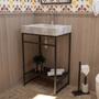 Imagem de Gabinete para Banheiro com Cuba de Sobrepor 60 cm Iron Black Venturi