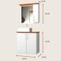 Imagem de Gabinete para Banheiro com Cuba e Espelheira 60cm Mdf Nogal com Branco Paris - On Móvei