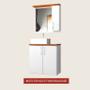 Imagem de Gabinete para Banheiro com Cuba e Espelheira 60cm Mdf Nogal com Branco Paris - On Móvei