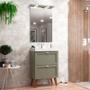 Imagem de Gabinete para Banheiro com Cuba e Espelheira 60cm Retro Mdf Verde Milano - On Móveis