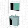 Imagem de gabinete para banheiro com cuba e espelho suspenso com prateleira 3 portas 56 cm cor branco e marrom