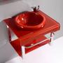 Imagem de Gabinete para Banheiro com Espelheira Bora Bora Pettra Vermelho