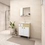 Imagem de Gabinete para banheiro essenza 600 com pés - pinho/branco