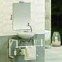 Imagem de Gabinete para Banheiro Vidro Glass 80cm Branco com Cuba Branca
