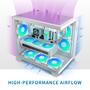 Imagem de Gabinete para PC MUSETEX Y6 ATX Type-C com 6 Ventiladores PWM ARGB e Radiador de 360mm
