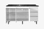 Imagem de Gabinete Para Pia de 1.50 Metro balcão 100% MDF com Puxador em Alumínio inteiro chapa de 15mm ultimas unidades cor Branco brilho