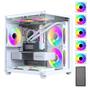 Imagem de Gabinete Pc Gamer Aquário Branco Com 5 Fans Rgb Inclusas