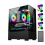 Imagem de Gabinete Pc Gamer Com 3 Fans Rgb Fixo Inclusas Micro Atx Mini Itx Vidro Temperado Usb 3.0