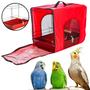 Imagem de Gaiola De Transporte Papagaio Bolsa Com Poleiro Caixa Impermeável Pássaros Pequenos