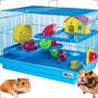 Imagem de Gaiola Hamster Casinha Roedores Grande 2 Andares Playground