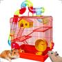 Imagem de Gaiola Hamster Roedores 3 Andares Play Ground Tubos Completa