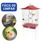 Imagem de Gaiola Mini Viveiro para Calopsita Agarponis com Teto Chinês Completa com Acessórios