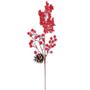 Imagem de Galho berry natalino decorativo vermelho com pinha  - 48cm