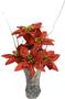 Imagem de Galho Bico De Papagaio Flor Natal Vermelho/Dourado Metalizado/Poinséttia/Folhas/Fios