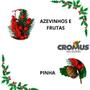Imagem de Galho Decorativo com Frutas e Pinha de Natal Cromus 30cm
